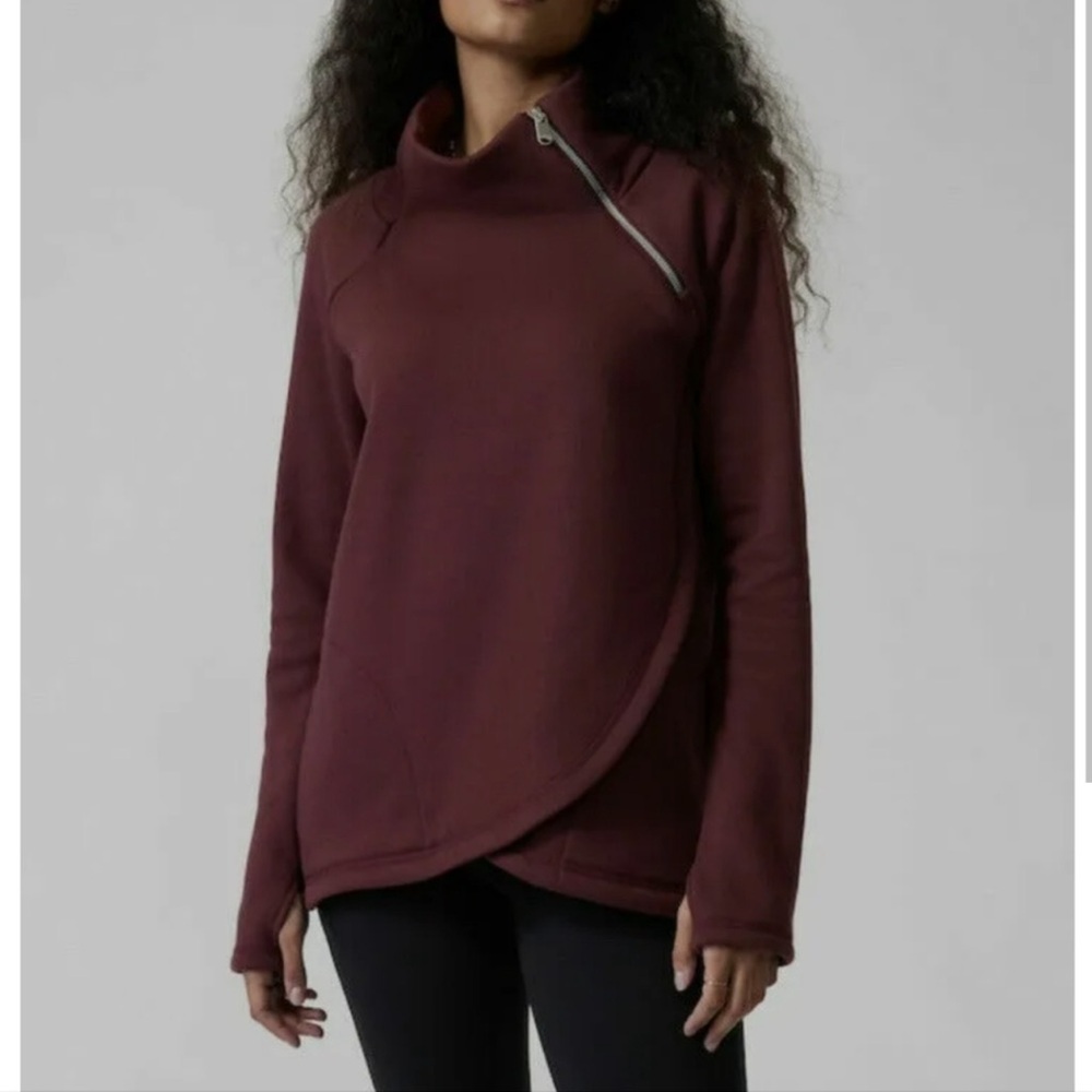 Athleta Decadent Chocolate Cozy Karma Asym Pullover size Small